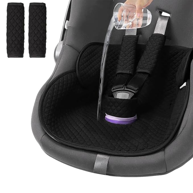 Baby Potty Training Car Seat Protector, Waterproof Car Seat Liner for Potty Training Toilet, Baby Infant Toddler Piddle Pad Universal Fits for Carseat, Stroller, Highchair - 1 Pack, Black