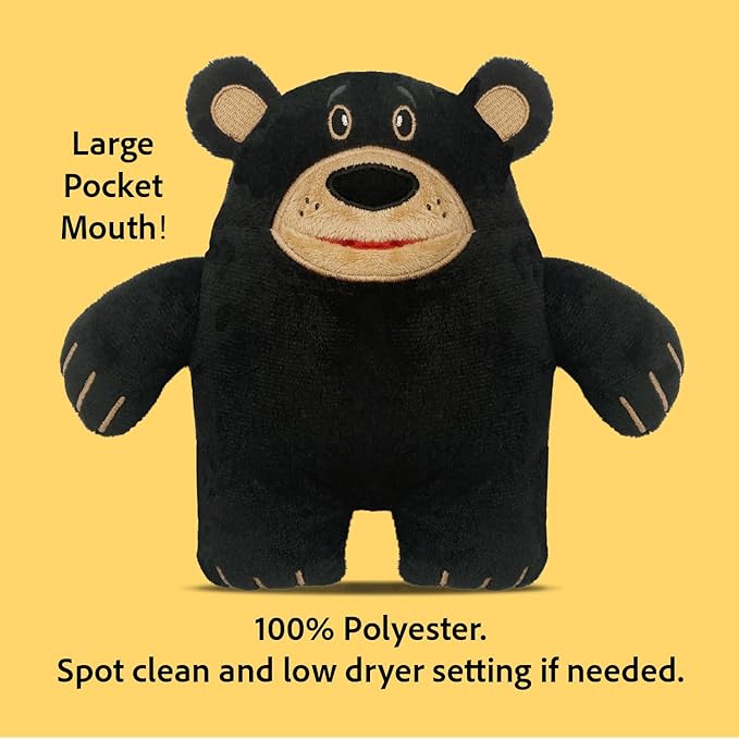 Acorn Black Bear Tooth Fairy Pillow and Book Bundle | 8" Plush with Pocket for Lost Teeth & Hardcover Storybook w/Tracker, Q&A for Boys Girls Children of All Ages