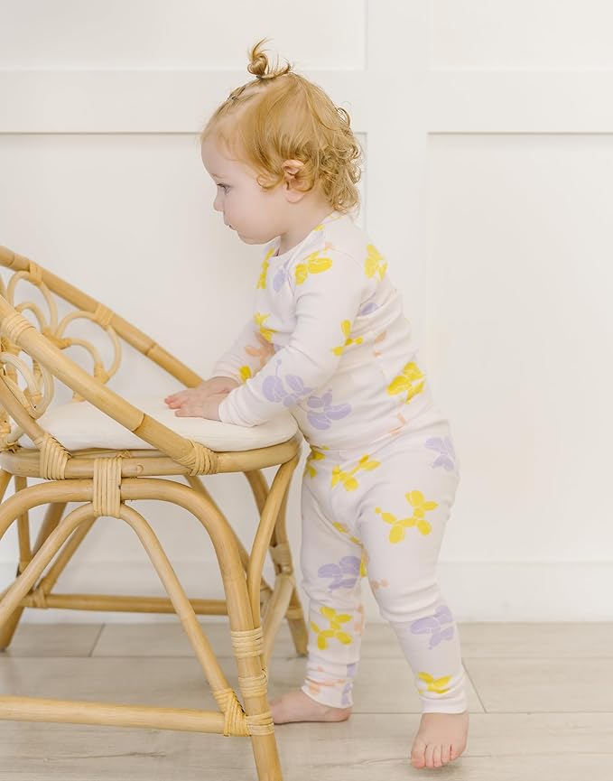 moimoln Sibling Matching 6M-8Y Soft Warm Cotton Modal Character Long Sleeve Snug-Fit Pajama Long Sleeve Sleepwear Daily
