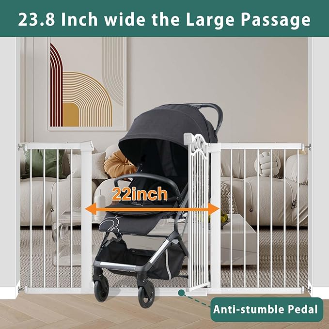 Fairy Baby Extra Wide Press Mounted Baby Gate Indoor for Kids Or Pets Walk Thru No Drill Long Dog Gates for The House Doorway Child Safety Gate 29.53"-32.28"