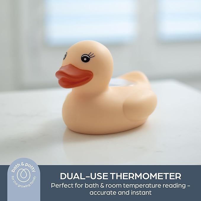 Dreambaby Duck USB Rechargeable Baby Bath Thermometer - Instant Read, Digital Room and Baby Bathtub Water Fun Floating Toy - Newborn Must-Have