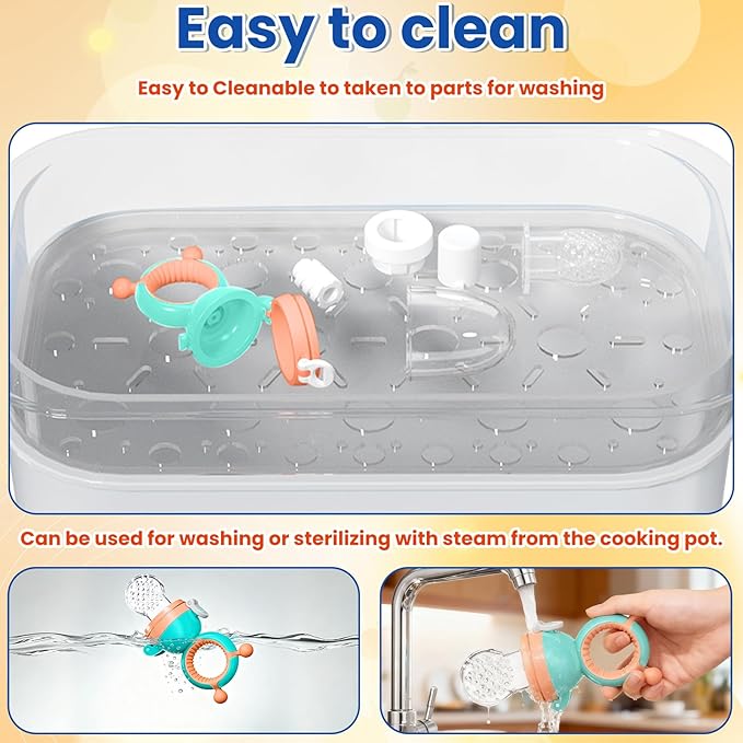 Baby Fruit Food Feeder Pacifier with 3 Different Size Silicone Pouch,Teethers for Babies 6-12Months, Baby Solid Food Essentials, Push Pop Silicone Feeder, Nutrition Feeder, BPA Free,1 Pice, Blue