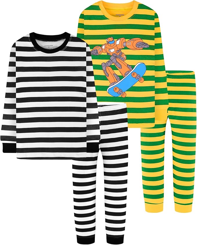 DAUGHTER QUEEN Boys 100% Cotton Long Sleeve Pajamas Size 18Months-12Years