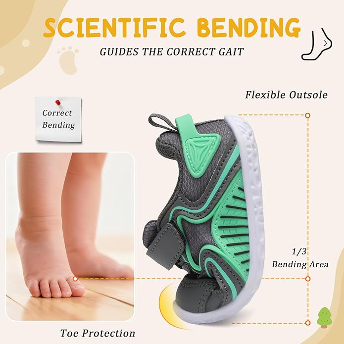 L-RUN Baby Shoes Boys Girls First Walkers Breathable Infant Sneakers Flexible Non-Slip Sole Walking Shoes for Toddlers