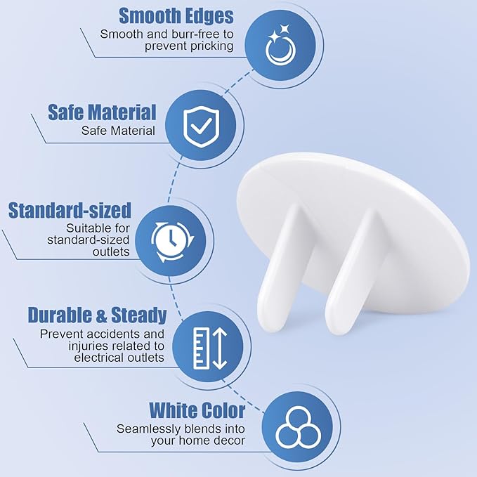 65 Pcak Outlet Plug Covers, White Baby Proof Outlet Covers, Plastic Electrical Socket Covers for Outlets, Easy Installation, Durable and Steady Wall Plug Covers for Home and Office