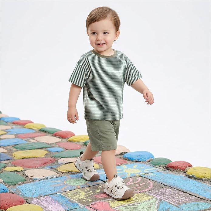 Baby Boy Girl First Walking Shoes Wide Toe Toddler Sneakers Breathable Non Slip Infant Barefoot Shoes 6 12 18 24 Months