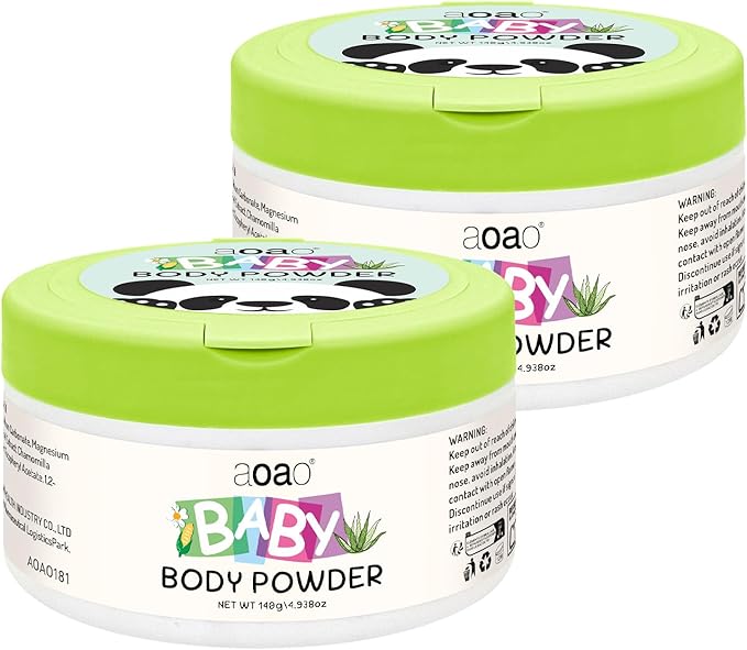Baby Body Powder with Puff, Natural Cornstarch Base with Skin-Protecting Zinc Oxide, Talc-Free, Soothing & Gentle Absorption, Newborn Essentials, Family-Friendly Care (Light Orange)