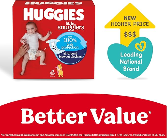 Huggies Size 4 Diapers, Little Snugglers Baby Diapers, Size 4 (22-37 lbs), 66 Count, Packaging May Vary