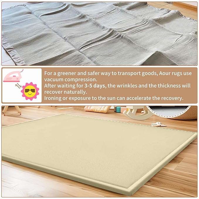Baby Play Mat for Floor - 1.4" Thick Memory Foam Rug, 60"x60" Playpen Tummy Time Mat, Soft Velvet Nursery Rug, Large Padded Crawling Mat, Cushioned Pads for Playroom Toddlers, Infants, Yoga, Tatami