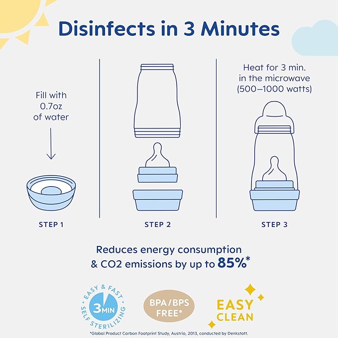 MAM Easy Start Anti-Colic Baby Bottle - 9oz, Medium Flow, BPA-Free, 2+ Months (Pack of 6)