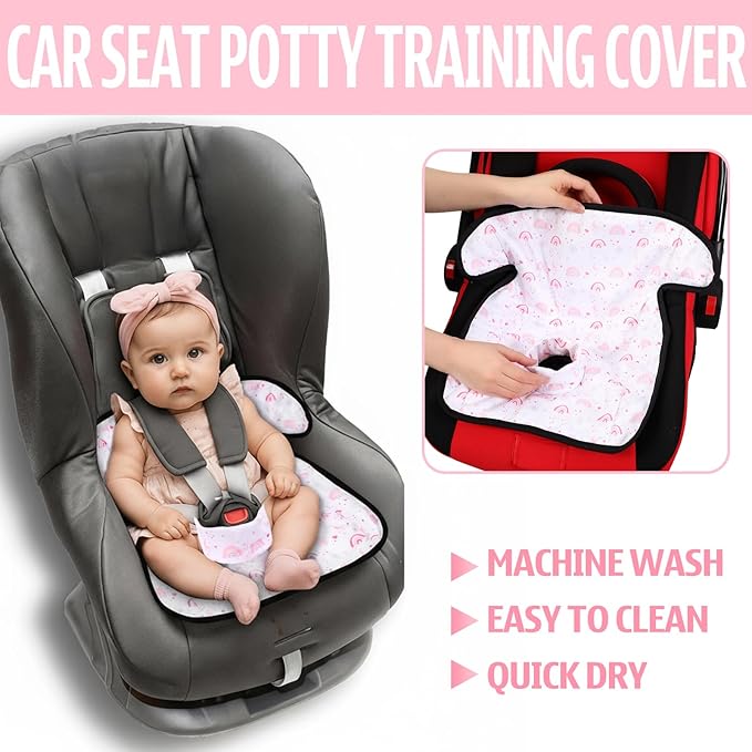 2 Pack Boho Car Seat Protector for Potty Training Waterproof Piddle Pad Cover from Spillages Nappy Leaks Toilet Training Anti Slip Backing Strollers Carseat Liner for Toddlers Babies