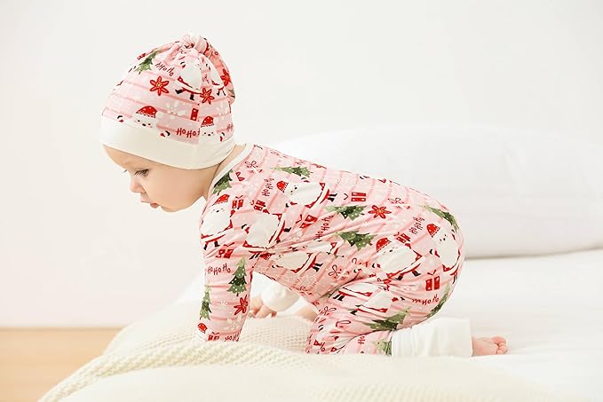 OPAWO Viscose from Bamboo Baby Pajamas Girl 2pack Mittens Cuff 2 Way Zipper Soft Footless Sleeper Baby Boy One-Piece Romper