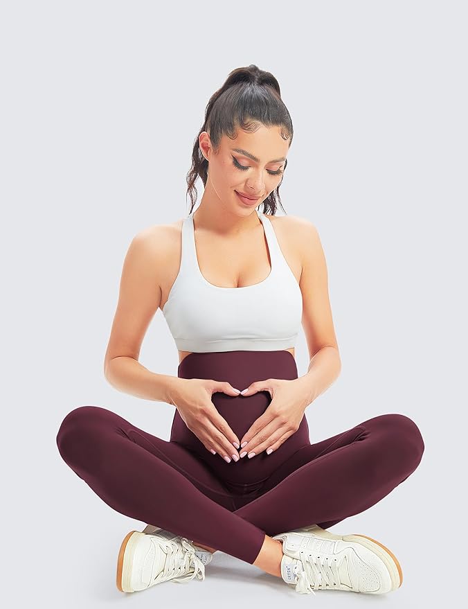 BONVIGOR Women's Maternity Leggings Over The Belly Bump Workout Full Length Leggings Running Active Yoga Pants