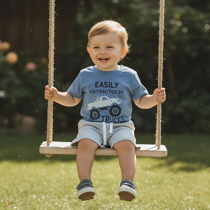 WZTYYDS Toddler Baby Boy Summer Clothes 2T 3T 4T 5T Boys Outfit Letter Truck Short Sleeve T-Shirt Tops + Shorts Set