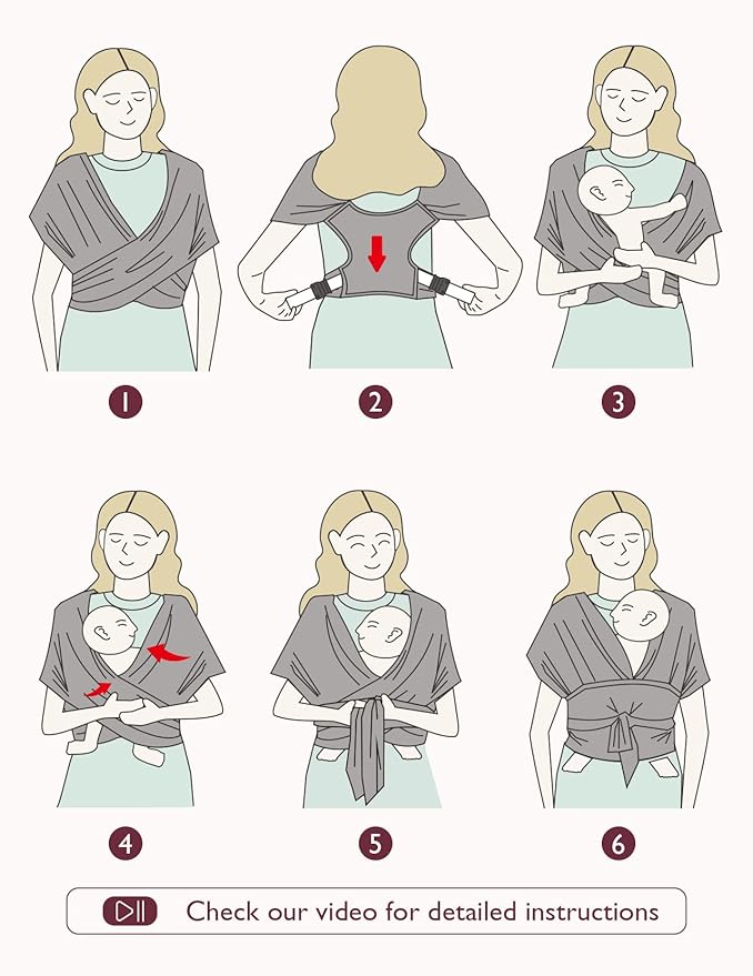 Momcozy Adjustable Buckle Baby Wrap Carrier Cooling Air-Mesh, Easy to Wear Baby Carrier Sling, Baby Carriers Newborn to Toddler 8-35lbs, Suit for Waist 47-57inch,Plus Size Grey Green