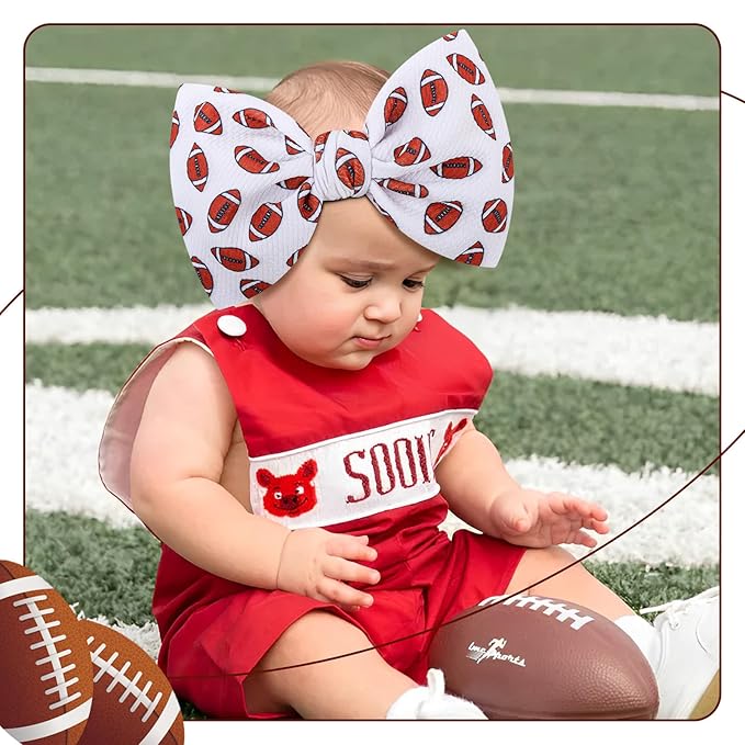 YanJie Baby Girls Headbands Football Sports Printed Bow Wide Headbands Basketball Handmade Hairbands Game Day Sports Hair Accessories Gift for Football Newborn Infant Toddlers Kids