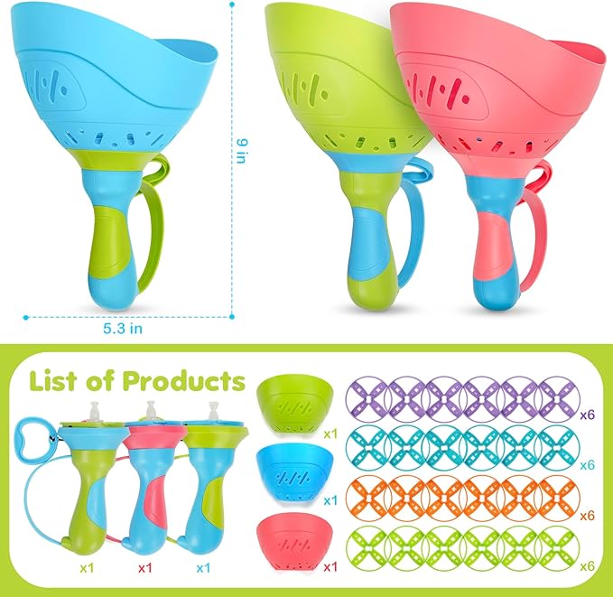 Outdoor Toys for Kids Ages 4-8, 3 Packs Flying Catching Game, Outside Manual Capture Chasing Toys for Ages 3-7, Fun Family Games for Boys Girls Ages 2 3 4 5 6