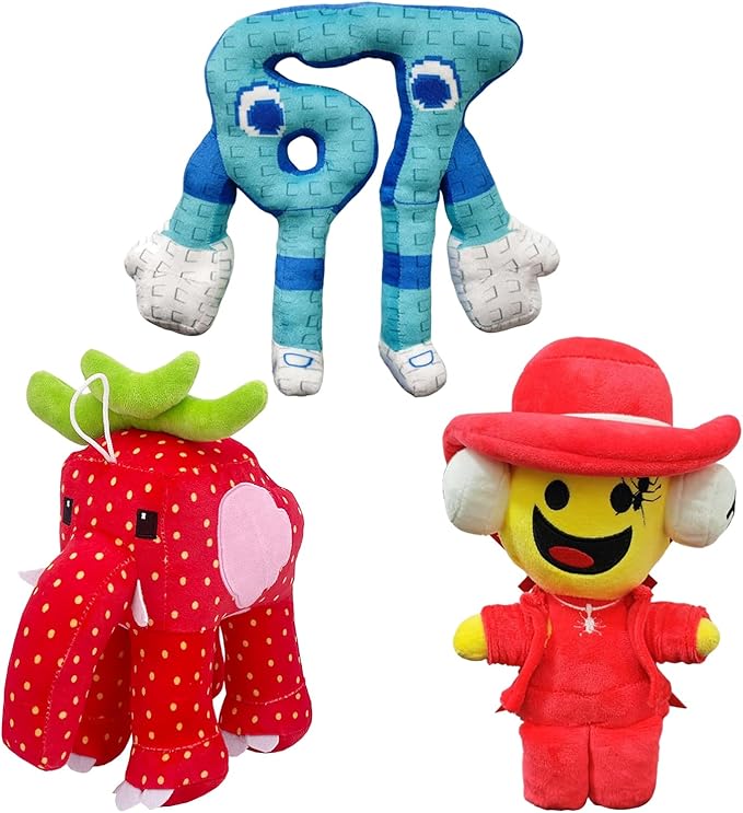 3PCS Steal a Brainrot Plush Toy,Cute Soft Stuffed Animal, Collectible Gift for Game Fans (3PCS A)