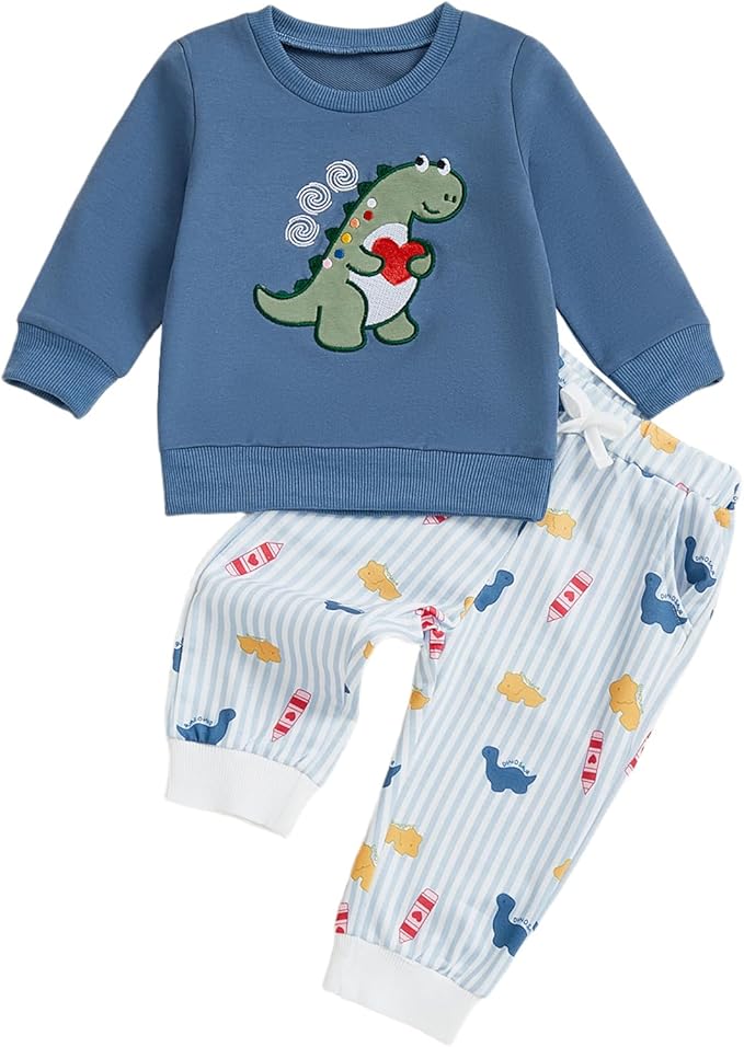 Infant Baby Boy Fall Clothes Set Funny Letter Sweatshirt Pant Outfit Toddler Winter Clothes 6 12 18 Months 2T 3T