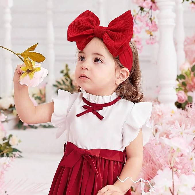 YanJie Infant, Newborn & Toddler Hair Accessories - Pretty Bow Headbands in Pink, Red & Blue