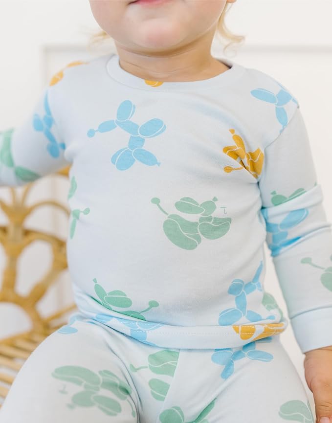 moimoln Sibling Matching 6M-8Y Soft Warm Cotton Modal Character Long Sleeve Snug-Fit Pajama Long Sleeve Sleepwear Daily