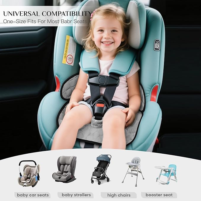 2 Pack Waterproof Piddle Pads Carseat Potty Training Car Seat Protector Waterproof Car Seat Liner Cover to Prevent Pee(Grey-1 Pack+Black-1 Pack)