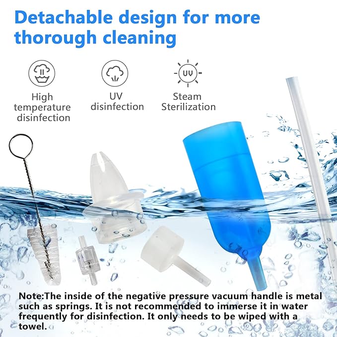 Nasal Aspirator Baby & Portable Hand Puller Nose Sucker, Strong Suction | Easy to Operate | Reusable | Easy to Carry & Soft Silicone Nose Cleaner for Baby Infant, Negative Pressure Principle