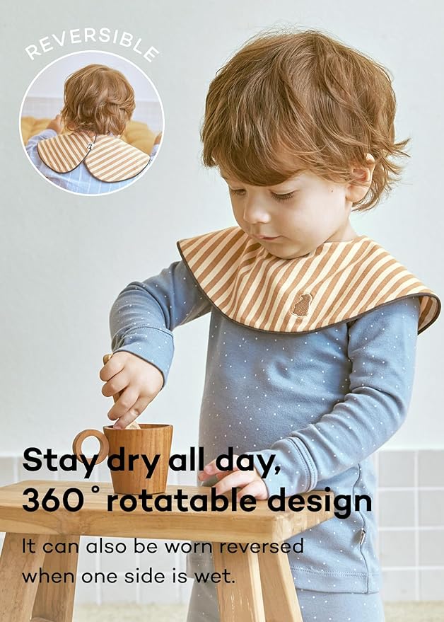 Konny Baby Bibs 3/5/7-Pack Set, 360 ° Rotate, Soft and Absorbent Bandana Drooling for Boys Girls baby Essentials