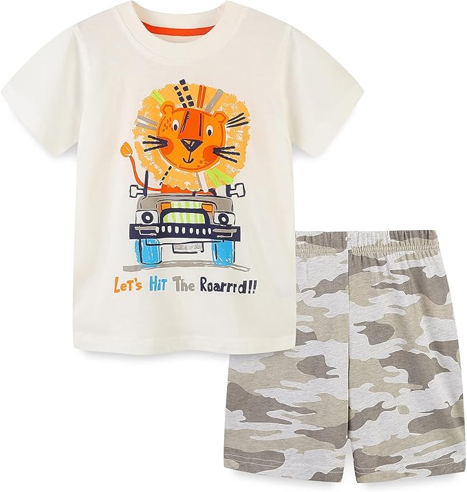 Baby Toddler Boy's Cotton Short Sleeve Tshirt and Short Set