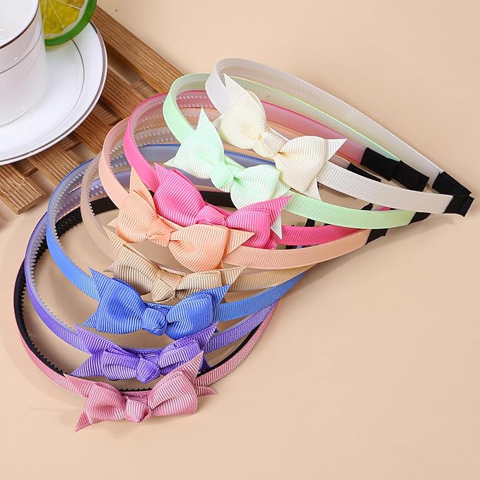 XIMA Baby Girls Headbands with Bows,Cute Ribbon Hair Bows Head Band for Teens Toddlers Kids Children Pack of 15-B