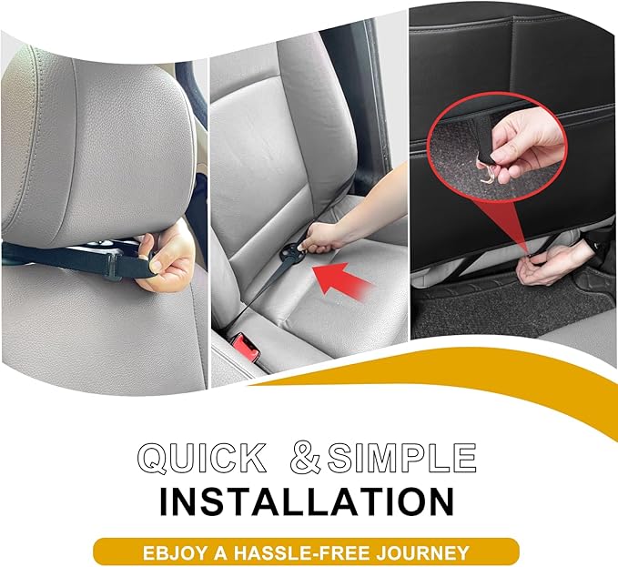 Sanwom Car Seat Back Protector for Kids - Backrest Protector Prevents Damage from Kicking, Universal Fit Seat Protector with Anti-Slip Design, Shields Against Scratches & Footprints