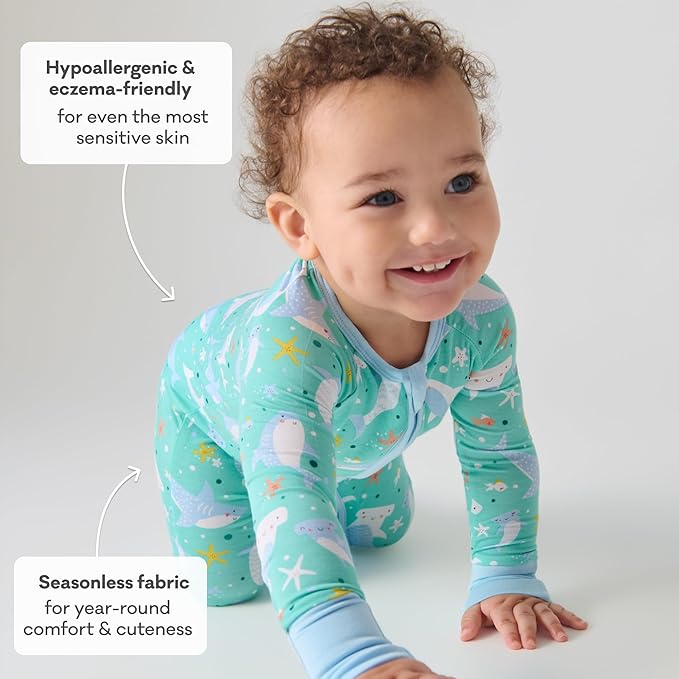 Little Sleepies Pajamas for Baby Boys & Girls, Viscose from Bamboo Baby Pajamas, Preemie & Newborn Sleepers, 2-Way Zipper PJs