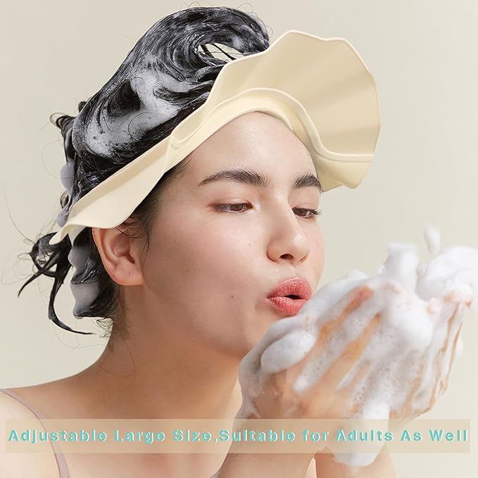 Baby Shower Cap Hat Soft Adjustable Bath Head Cap Visor for Washing Hair Safe Shampoo Shower Bathing Protection Head Eye Ear,Shampoo Caps for Toddler,Baby,Kids,Children,Makes the Bath More Fun