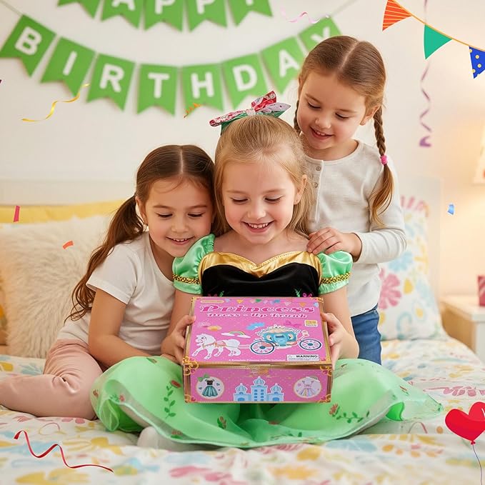 Meland Princess Dress Up - Dress Up Clothes for Girls with Toys,Christmas Birthday Gift for Toddler Girls 3,4,5,6,7,8 Years