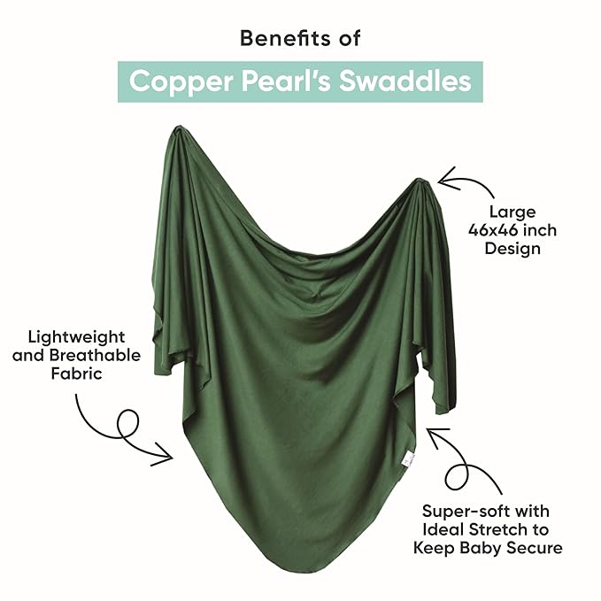 Copper Pearl Baby Swaddle Blanket - Premium Knit Baby Blanket, Large Soft Stretchy Receiving Blankets for Baby Boy and Girl, Swaddles for Newborn, Infant, and Toddler (Ash)