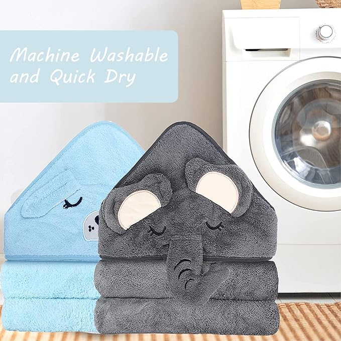 Hooded Baby Towels - Premium Ultra Soft Organic Baby Bath Towel – Absorbent and Hypoallergenic Towels for Baby Boy Girl, Toddler, Newborn Essentials (Blue)