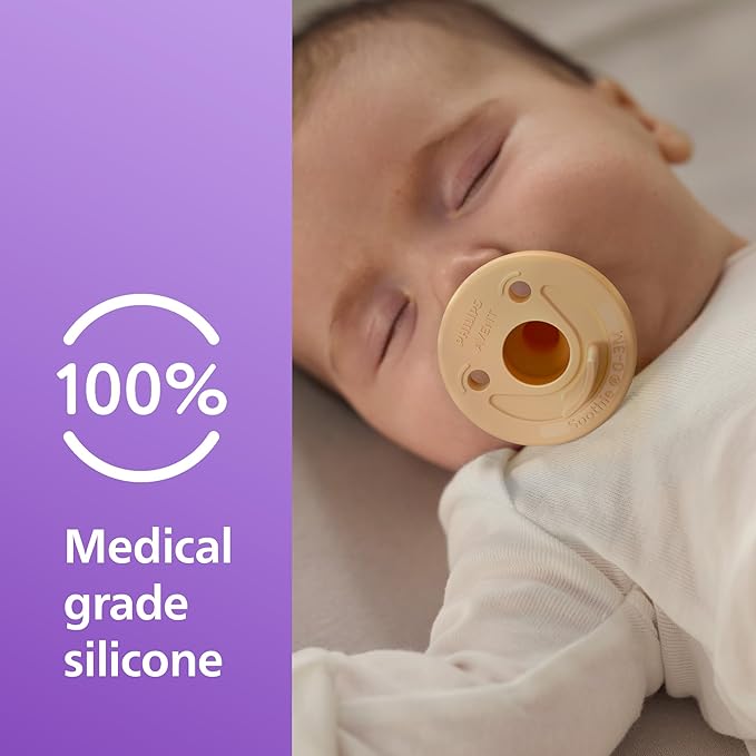 Philips Avent Soothie Orthodontic Baby Pacifiers, 100% Silicone Pacifiers, One Piece, BPA-Free, for Babies 0-3 Months, 2 Green and 2 Yellow, Model SCF190/71 (Pack of 10)