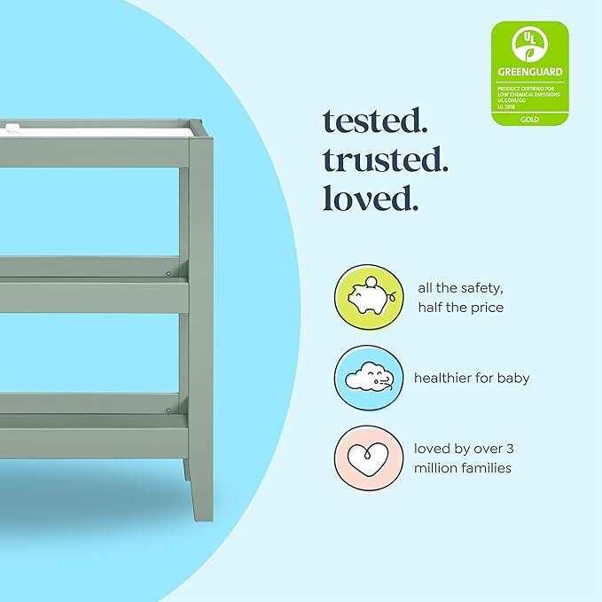 Carter's by Davinci Colby Changing Table in Light Sage, GREENGUARD Gold Certified