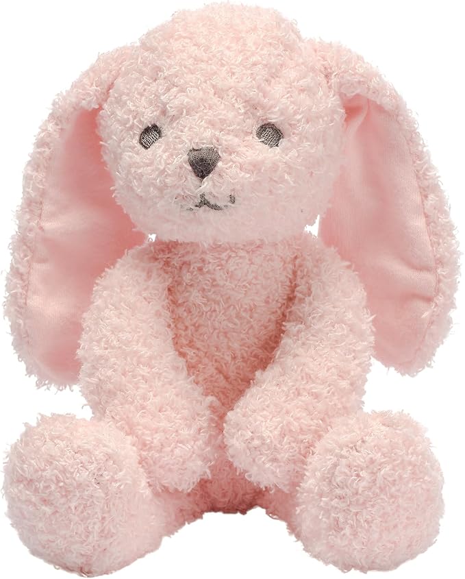 Lambs & Ivy 5 Piece Pink/White Bunny Infant/Newborn Baby Gift Set w/Swaddle