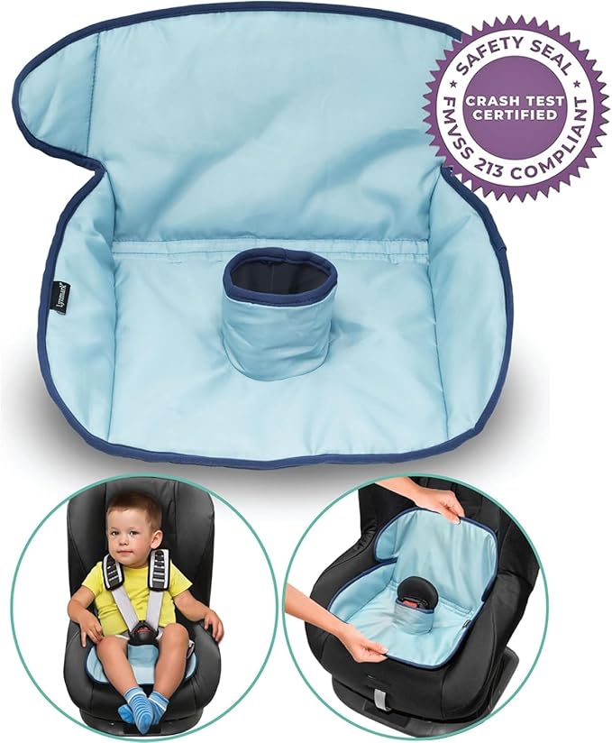 Lynmark® Potty Training Car Seat Protector Cover - Waterproof Soft Piddle Pads for Toddlers and Baby Carseat - Travel-Friendly Universal Washable Liner Mat for Spills, Nappy Leaks, Accidents - Blue