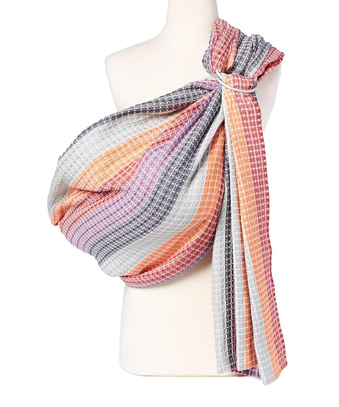 Hip Baby Wrap - Baby Carrier for Infants & Toddlers - Cotton Sling for Nursing, Baby Shower Gifts - Comfortable for Babies 8-35 lbs - Valentine Gifts for Her for Valentines Day - Rainbow Honeycomb