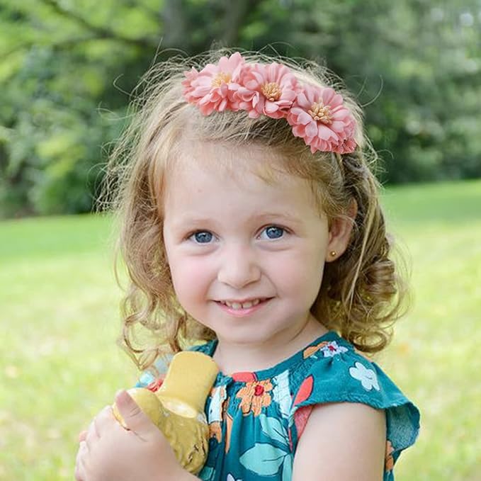Baby Girl Headbands Nylon Flower Elastic Hairbands 6pcs Hair Accessories Gift for Newborn Infant Toddlers