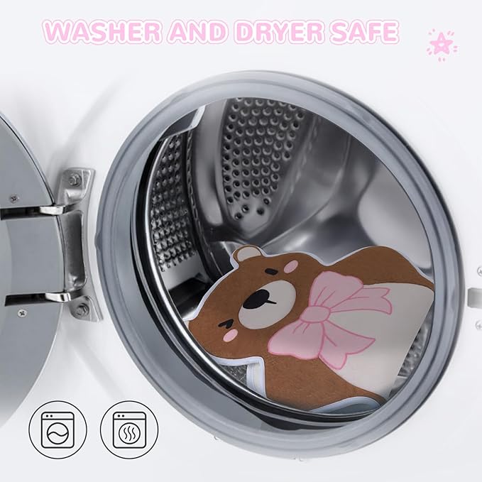 Baby Bath Pad - Original Washer-Safe Bear Seat for Newborns to Toddlers (0-6 Months+), Non-Slip Bathtub Mat, Essential Brown Bath Accessory