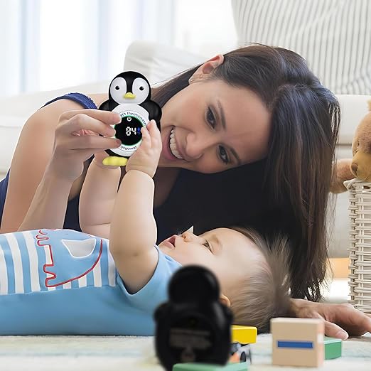 Baby Bath Thermometer, Floating Penguin Toy - Baby Bathing Safety Monitor, Cold and Warm Dual Zone Color Code, Real-time Water Temperature Sensor, Detachable Floating Toy, Special Supply for Maternal