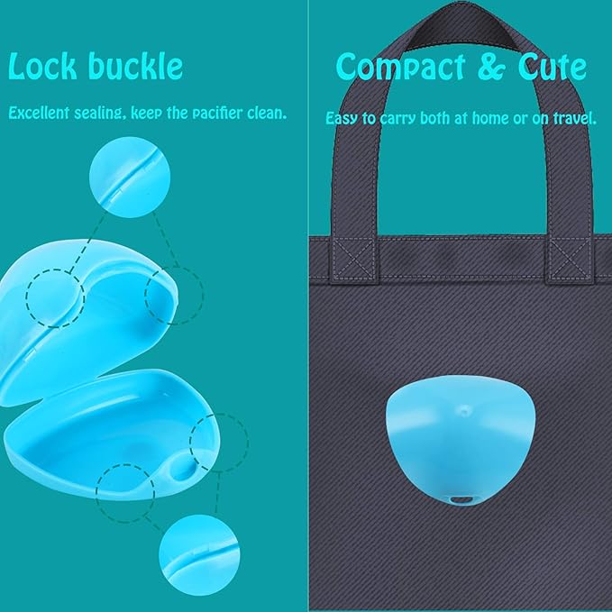 Accmor Pacifier Case, Pacifier Holder Case, Pacifier Container for Travel, BPA Free, Blue, 3 Pack