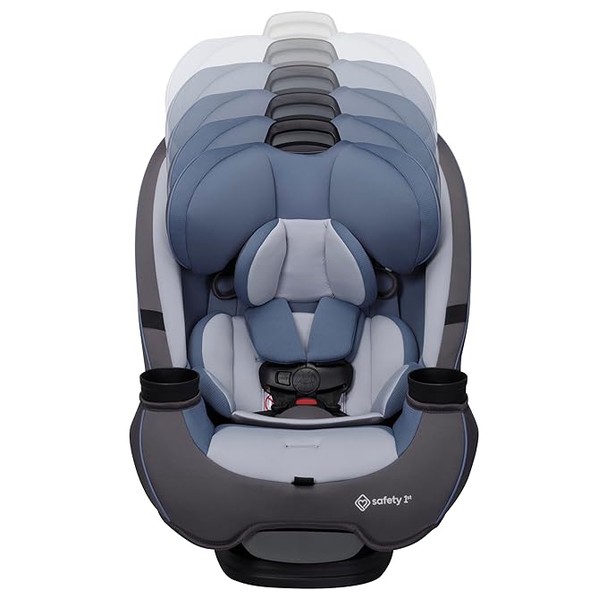 Safety 1st Grow and Go All-in-One Slim Convertible Car Seat, Rear Facing, 5-40 lbs, Forward Facing (30–65 lbs), High Back Booster Seat 40-100 pounds, Alaskan Blue