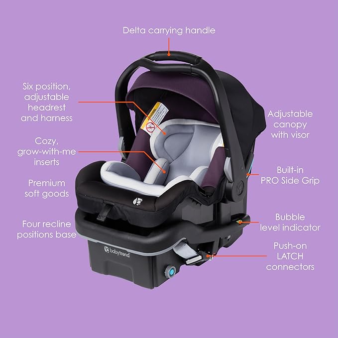 Baby Trend Secure-Lift Infant Car Seat, Dash Plum