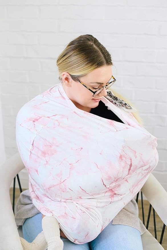 Copper Pearl Multi-Use Cover: Car Seat, Nursing, Stroller Cover - Stretchy Rayon Fabric, All-Season Use, Roxy