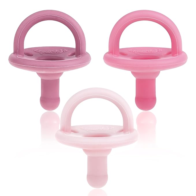 Sweet Child Pacifiers 0-18 Months, Set of 6 Ultra-Light Silicone Binkies with Collapsible Handle & 3 Air Holes for Added Safety, Best Newborn Pacifiers for Baby Boys Or Girls