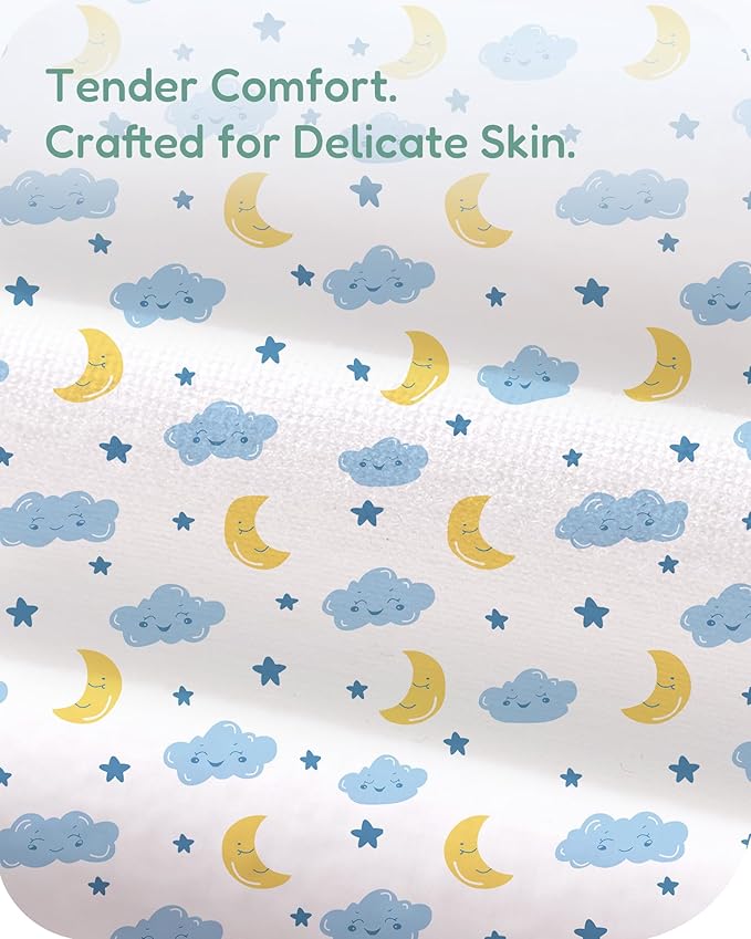 Pack and Play Sheets Fitted 2 Pack, 38x26 Graco Pack n Play Sheets for Playard & Travel Crib Mattress, Ultra Soft Jersey Knit, Breathable Stretchy Deep Pocket, Compatible with Mini Cribs